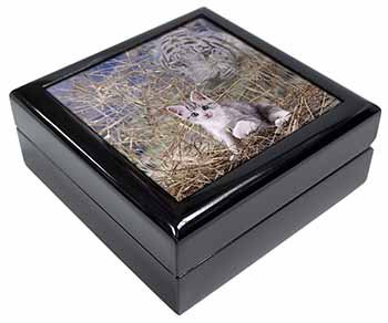 Kitten and White Tiger Watch Keepsake/Jewellery Box