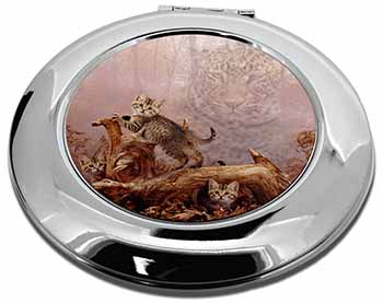 Kitten and Leopard Watch Make-Up Round Compact Mirror