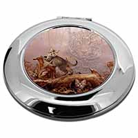 Kitten and Leopard Watch Make-Up Round Compact Mirror