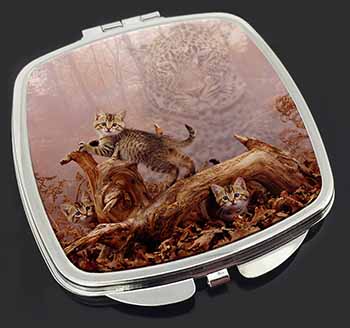 Kitten and Leopard Watch Make-Up Compact Mirror