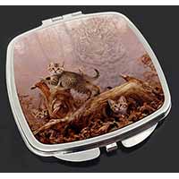 Kitten and Leopard Watch Make-Up Compact Mirror