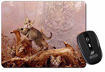 Kitten and Leopard Watch Computer Mouse Mat