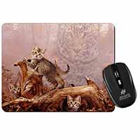 Kitten and Leopard Watch Computer Mouse Mat