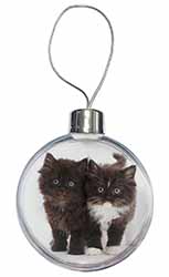 Black and White Kittens Christmas Bauble