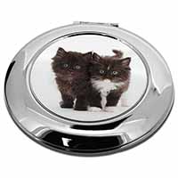 Black and White Kittens Make-Up Round Compact Mirror