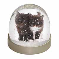 Black and White Kittens Snow Globe Photo Waterball