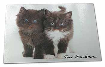 Large Glass Cutting Chopping Board Cute Kittens 