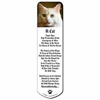 Gorgeous White Cat Bookmark, Book mark, Printed full colour