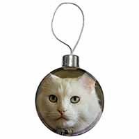 Gorgeous White Cat Christmas Bauble
