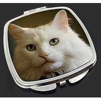 Gorgeous White Cat Make-Up Compact Mirror
