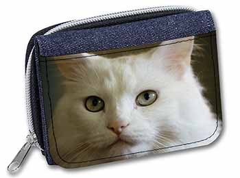 Gorgeous White Cat Unisex Denim Purse Wallet