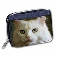 Gorgeous White Cat Unisex Denim Purse Wallet