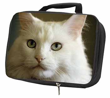 Gorgeous White Cat Black Insulated School Lunch Box/Picnic Bag