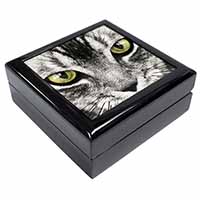 Silver Tabby Cat Face Keepsake/Jewellery Box