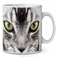 Silver Tabby Cat Face Ceramic 10oz Coffee Mug/Tea Cup