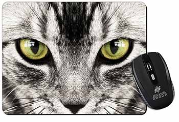 Silver Tabby Cat Face Computer Mouse Mat