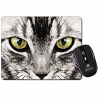 Silver Tabby Cat Face Computer Mouse Mat
