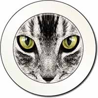 Silver Tabby Cat Face Car or Van Permit Holder/Tax Disc Holder