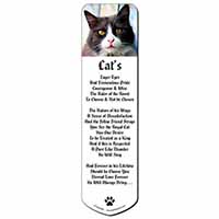 Pretty Black and White Cat Bookmark, Book mark, Printed full colour