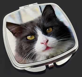 Pretty Black and White Cat Make-Up Compact Mirror