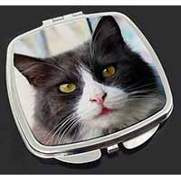 Pretty Black and White Cat Make-Up Compact Mirror