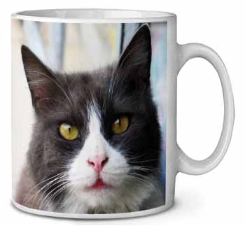 Pretty Black and White Cat Ceramic 10oz Coffee Mug/Tea Cup