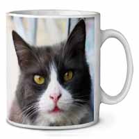 Pretty Black and White Cat Ceramic 10oz Coffee Mug/Tea Cup