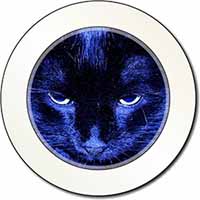 Black Cat Face in Blue Light Car or Van Permit Holder/Tax Disc Holder