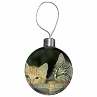 Kittens in Beer Barrel Christmas Bauble