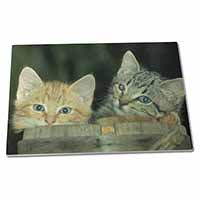 Large Glass Cutting Chopping Board Kittens in Beer Barrel