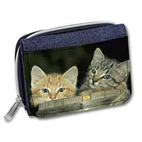 Kittens in Beer Barrel Unisex Denim Purse Wallet