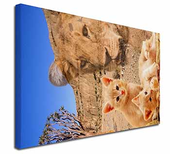 Fantasy Spirit Lion Watch on Ginger Kittens Canvas X-Large 30"x20" Wall Art Prin