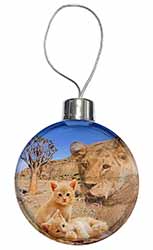 Fantasy Spirit Lion Watch on Ginger Kittens Christmas Bauble