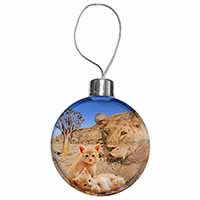 Fantasy Spirit Lion Watch on Ginger Kittens Christmas Bauble