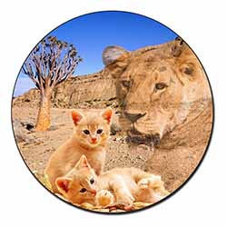 Fantasy Spirit Lion Watch on Ginger Kittens Fridge Magnet Printed Full Colour