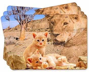 Fantasy Spirit Lion Watch on Ginger Kittens Picture Placemats in Gift Box