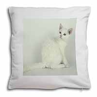 White American Wire Hair Cat Soft White Velvet Feel Scatter Cushion