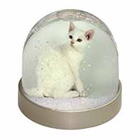 White American Wire Hair Cat Snow Globe Photo Waterball
