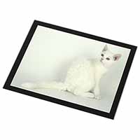 White American Wire Hair Cat Black Rim High Quality Glass Placemat