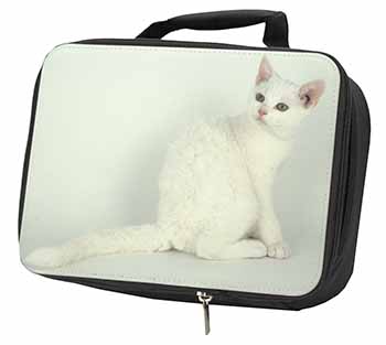 White American Wire Hair Cat Black Insulated School Lunch Box/Picnic Bag