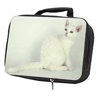 White American Wire Hair Cat Black Insulated School Lunch Box/Picnic Bag