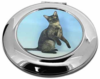 Pretty Asian Smoke Cat Make-Up Round Compact Mirror