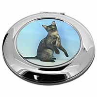 Pretty Asian Smoke Cat Make-Up Round Compact Mirror