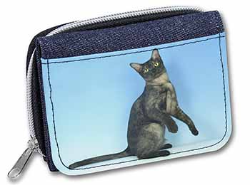 Pretty Asian Smoke Cat Unisex Denim Purse Wallet