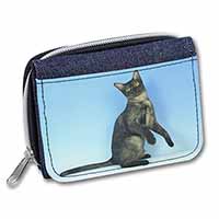 Pretty Asian Smoke Cat Unisex Denim Purse Wallet