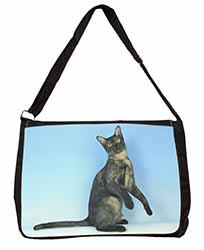 Pretty Asian Smoke Cat Large Black Laptop Shoulder Bag School/College