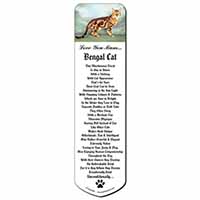 Bengal Gold Marble Cat Bookmark, Book mark, Printed full colour