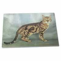 Large Glass Cutting Chopping Board Bengal Gold Marble Cat