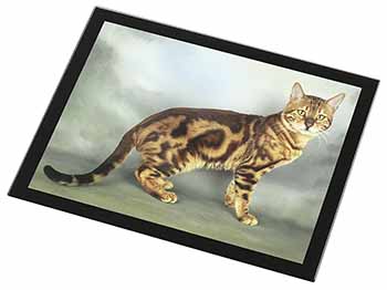 Bengal Gold Marble Cat Black Rim High Quality Glass Placemat