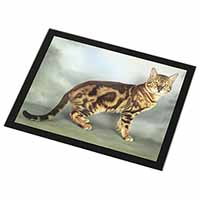 Bengal Gold Marble Cat Black Rim High Quality Glass Placemat